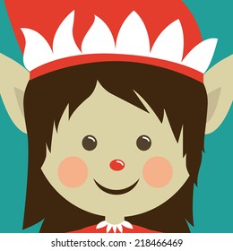 Christmas design over blue background, vector illustration