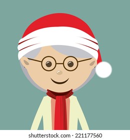 Christmas design over blue background, vector illustration