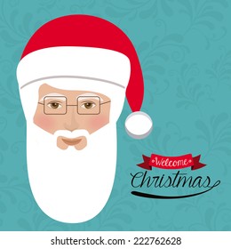 Christmas design over blue background, vector illustration