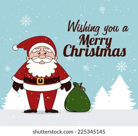Christmas design over blue background, vector illustration