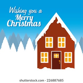 Christmas design over blue background, vector illustration