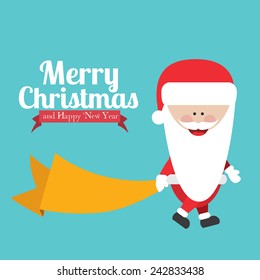 Christmas design over blue background, vector illustration.