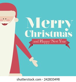 Christmas design over blue background, vector illustration.
