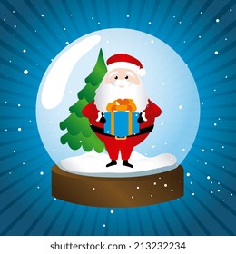 Christmas design over blue background,vector illustration