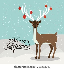 Christmas design over blue background,vector illustration