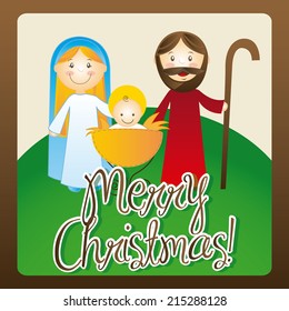 christmas design over  brown background vector illustration