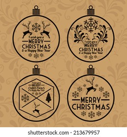 Christmas design over brown background,vector illustration