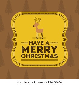Christmas design over brown background,vector illustration