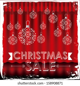 christmas design over curtain background vector illustration