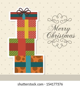 christmas design over dotted background vector illustration