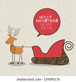 christmas design over  dotted background vector illustration