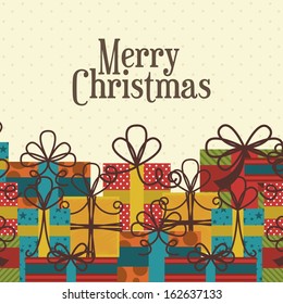 christmas design  over dotted  background vector illustration