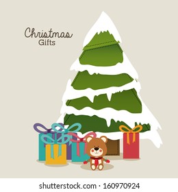 christmas design over gray  background vector illustration 