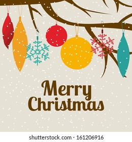 christmas design over gray    background vector illustration