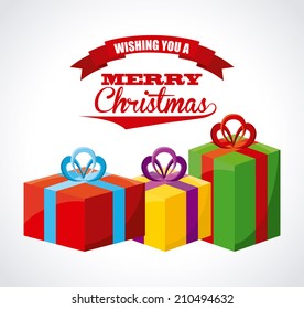 christmas design over gray  background vector illustration