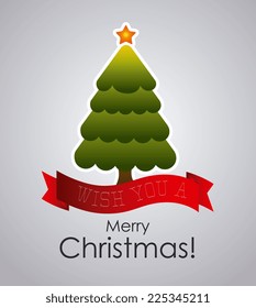 Christmas design over gray background, vector illustration