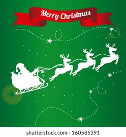 christmas design over green background vector illustration