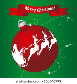 christmas design over green background vector illustration