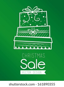 christmas design over green background vector illustration