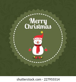 Christmas design over green background,  vector illustration