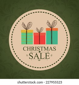 Christmas design over green background,  vector illustration
