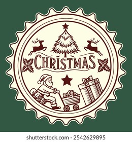 Christmas design over green background, vector illustration EPS10 graphic design.
