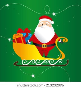Christmas design over green background,vector illustration