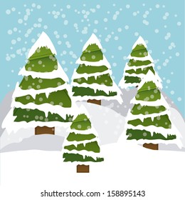 christmas design over landscape  background vector illustration