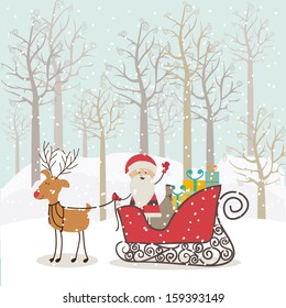 christmas design over  landscape background vector illustration 