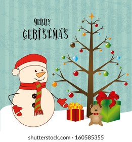 christmas design over lineal background vector illustration
