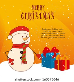 christmas design over orange background vector illustration