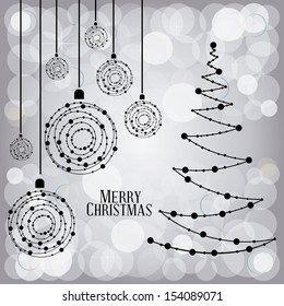 christmas design over pattern background vector illustration