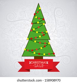 christmas design over pattern background vector illustration