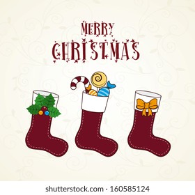 christmas design over pattern background vector illustration