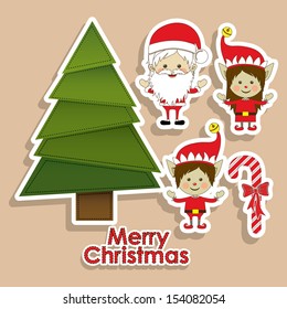 christmas design over pink background vector illustration