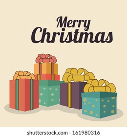 christmas design over pink background vector illustration