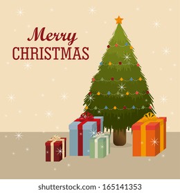christmas design over pink  background vector illustration
