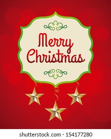 christmas design over red background vector illustration