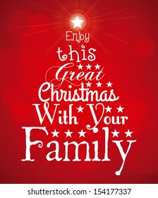 christmas design over red background vector illustration