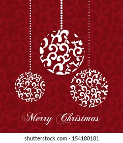 christmas design over red background vector illustration