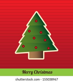 christmas design over red background vector illustration 