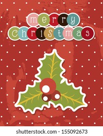 christmas design over red  background vector illustration