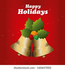 christmas design over red  background vector illustration