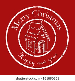 christmas design over red background vector illustration