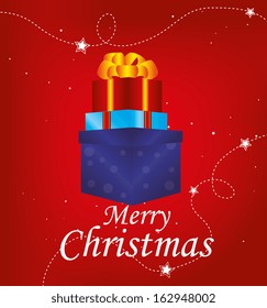 christmas design over red background vector illustration
