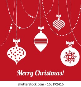 christmas design over red  background vector illustration