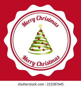 christmas design over red  background vector illustration
