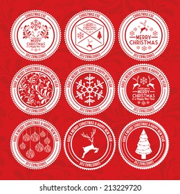 Christmas design over red background,vector illustration