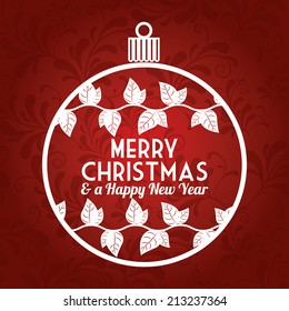 Christmas design over red background,vector illustration