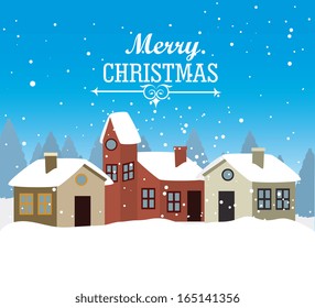 christmas design over sky  background vector illustration